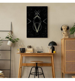 Canvas Print - Symmetry of Shapes (1-part) - Graphic Motif in Black Shade