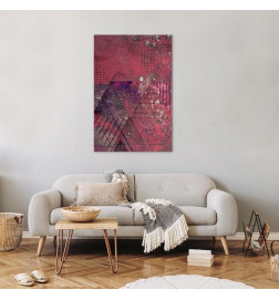 Quadro - Crimson Abstraction (1 Part) Vertical