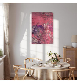 Tableau - Crimson Abstraction (1 Part) Vertical