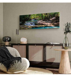 Schilderij - Nature: Forest Waterfall