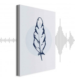 Schilderij - Blue Feather (1 Part) Vertical