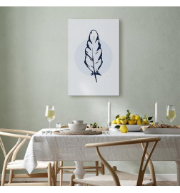 Schilderij - Blue Feather (1 Part) Vertical