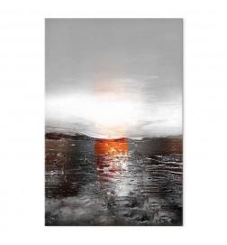 Cuadro - Reflection of Colors (1-part) - Sunset in Painted Abstract Background