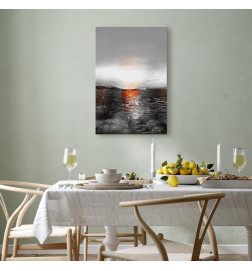 Cuadro - Reflection of Colors (1-part) - Sunset in Painted Abstract Background