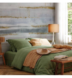 Fotomural - Modernist background - abstract stripes pattern with gold patterns