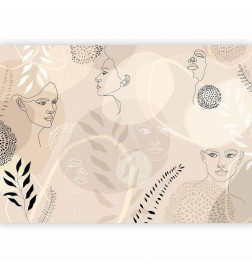 Mural de parede - Beige Line Art