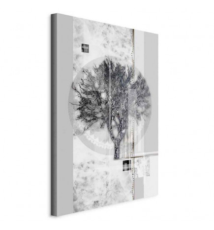 Schilderij - Silver Tree (1 Part) Vertical