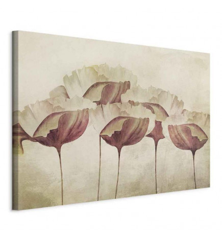 Seinapilt - Flowers in Beige (1 Part) Wide