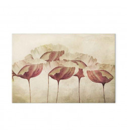 Seinapilt - Flowers in Beige (1 Part) Wide