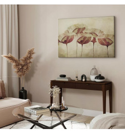 Slika - Flowers in Beige (1 Part) Wide