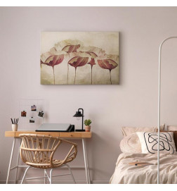 Quadro - Flowers in Beige (1 Part) Wide