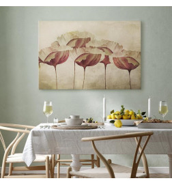 Tableau - Flowers in Beige (1 Part) Wide