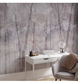 Carta da parati - Eternal forest - landscape with winter landscape in cool colours