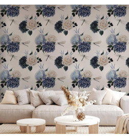 Wallpaper - Roses and Hydrangeas