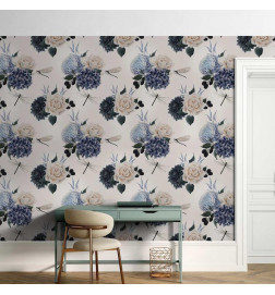 Wallpaper - Roses and Hydrangeas