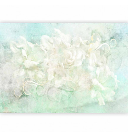 Fototapeta - Blossoming among pastels - abstract with floral motif and patterns
