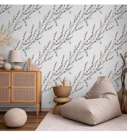 Papel pintado - Butterflies Among the Lavender