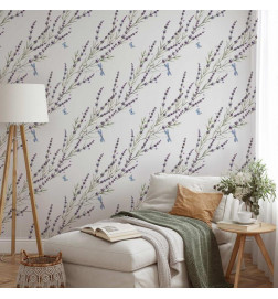 Papel pintado - Butterflies Among the Lavender