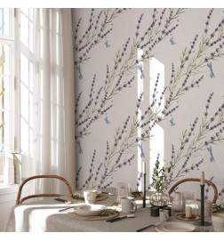 Papel pintado - Butterflies Among the Lavender