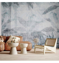 Fotobehang - Vanishing jungle - landscape of exotic nature in blue tones