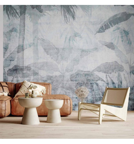 Wall Mural - Vanishing jungle - landscape of exotic nature in blue tones