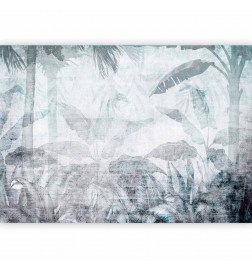Mural de parede - Vanishing jungle - landscape of exotic nature in blue tones