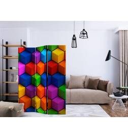 3-teiliges Paravent - Colorful Geometric Boxes [Room Dividers]