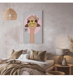 Schilderij - Happy Llama (1 Part) Vertical