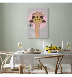 Schilderij - Happy Llama (1 Part) Vertical