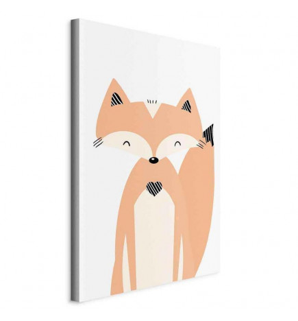Schilderij - Happy Fox (1 Part) Vertical