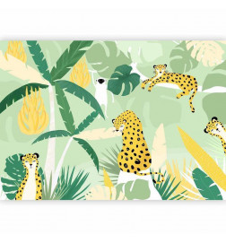 Foto tapete - Cheetahs in the jungle - landscape with animals in the tropics for children