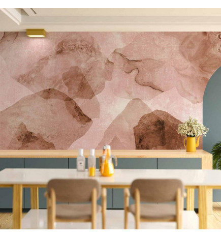 Fototapetti - Pink terrazzo - minimalist background in marble watercolour pattern