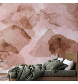 Wall Mural - Pink terrazzo - minimalist background in marble watercolour pattern