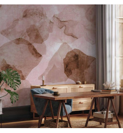 Carta da parati - Pink terrazzo - minimalist background in marble watercolour pattern