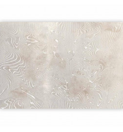 Fototapetti - Flowing shapes - abstract beige and white background in patterned compositions