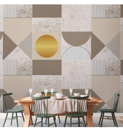 Fototapete - Beige and Gold Geometric Pattern