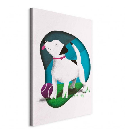 Canvas Print - Dog and Ball (1 Part) Vertical
