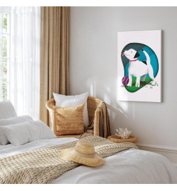 Canvas Print - Dog and Ball (1 Part) Vertical