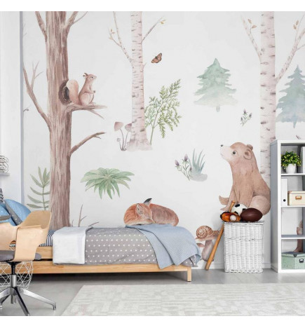 Papier peint - Subtle Illustration With Forest Animals