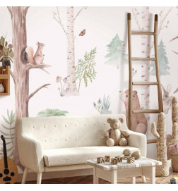 Fototapetti - Subtle Illustration With Forest Animals