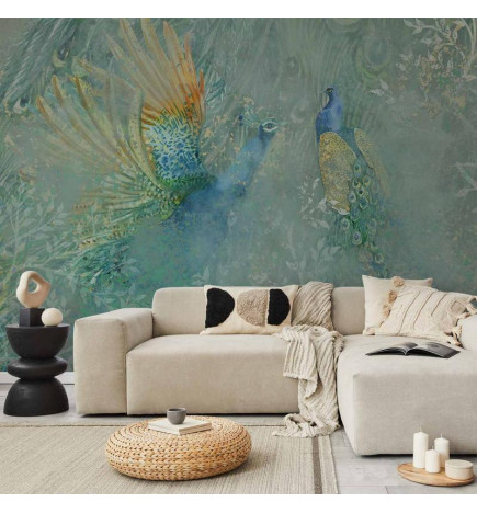 Fotobehang - Peacocks Dancing - Third Variant