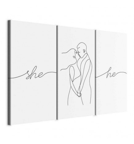 Schilderij - Love Triptych (3 Parts)