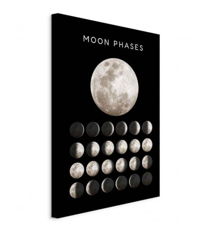 Schilderij - Moon Phases (1 Part) Vertical