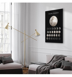 Schilderij - Moon Phases (1 Part) Vertical
