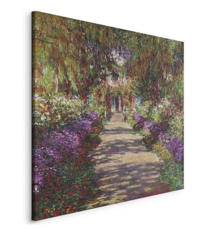 Schilderij - Claude Monet – A Pathway in Monets Garden