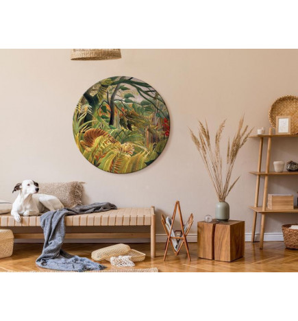 Round Canvas Print - Henri Rousseau – Tiger in a Tropical Storm