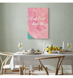 Schilderij - Pink Earth, Pink Life (1 Part) Vertical