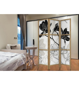 Japoniška kambario pertvara - Black and White Flowers I