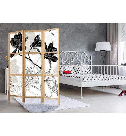 Japanilainen sermi - Black and White Flowers I