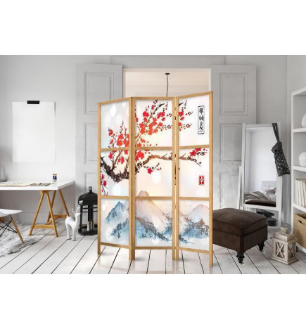 Japanese Room Divider - Style: Fuji Mountain